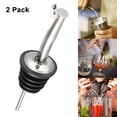 thumbnail image 2 of Yesbay 2Pcs Stainless Whisky Liquor Wine Pourer Stopper Bottle Spout Dispenser with Cap,Black, 2 of 7