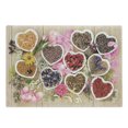 thumbnail image 1 of Floral Cutting Board, Healing Herbs Heart Shaped Bowls Flower Petals on Wooden Planks Print Healthcare, Decorative Tempered Glass Cutting and Serving Board, Large Size, Multicolor, by Ambesonne, 1 of 1