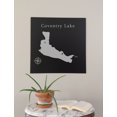 thumbnail image 2 of Coventry Lake Map 24x24" Black Metal Wall Art Office Decor Gift Engraved Connecticut, 2 of 2