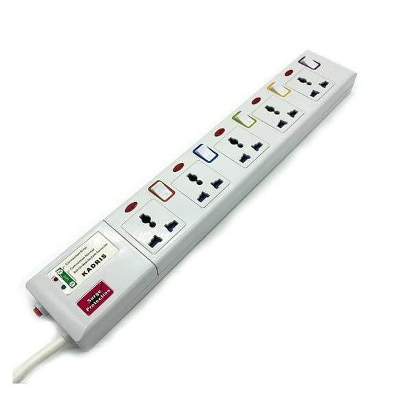 Power Strip Socket 5 Way AC Universal Outlets Surge Protector Individual Switch Overload Protection 3m/9.8ft Extension Cord