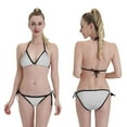 thumbnail image 4 of Women Two Piece Swimsuit Sexy Swimwear Halter String Triangle Bikini Sets - Light Gray, 4 of 5