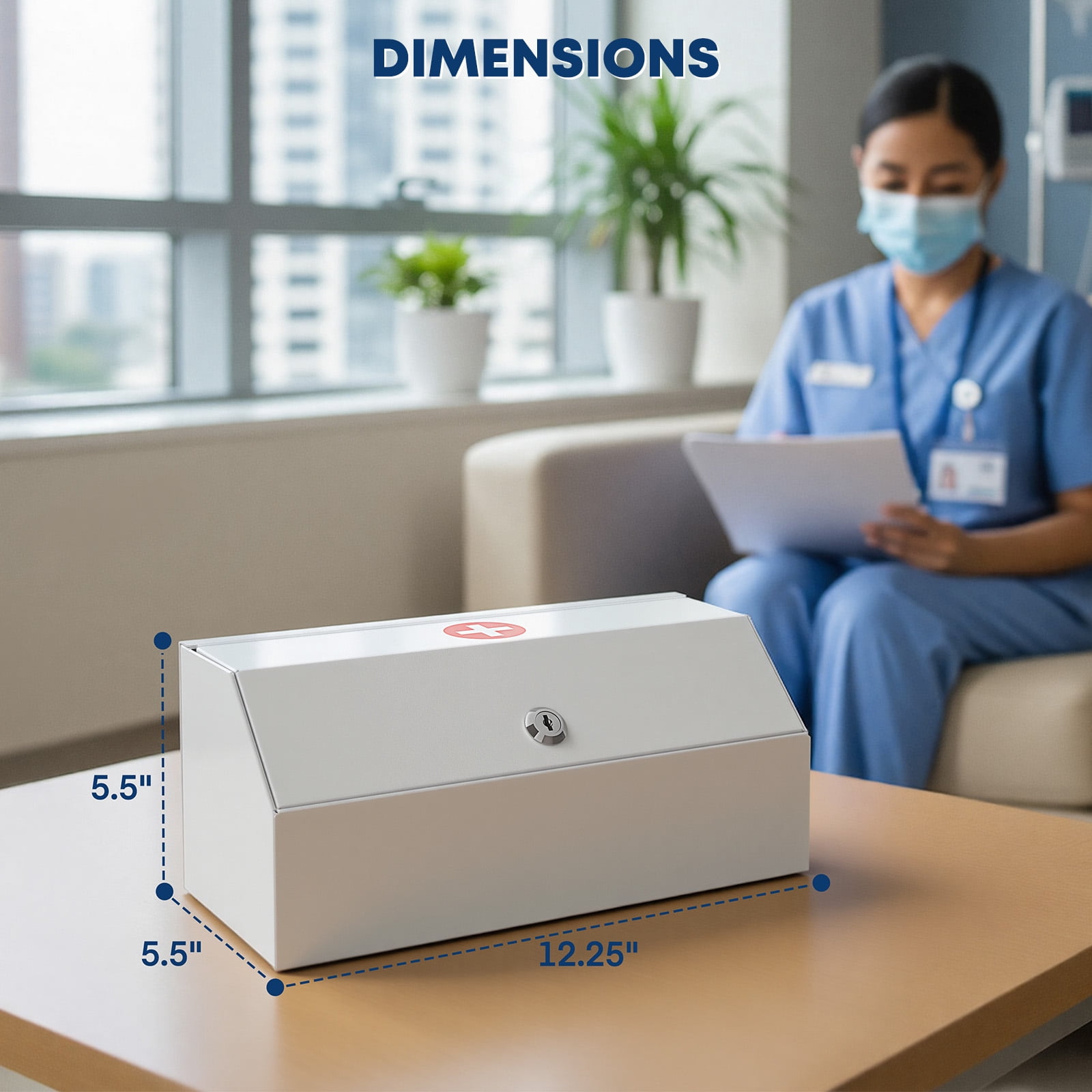 Medication Lock Box - Lockable Medicine Cabinets Wall Mount for Prescriptions and Personal Medicines