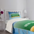 thumbnail image 3 of Ambesonne Urban Quilted Bedspread Set 2 Pcs, New Life Concept, Twin Size, Blue Green Yellow, 3 of 5