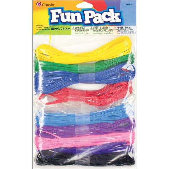 Fun Pack Plastique Artisanat Dentelle 80yd-Assorti de Couleurs