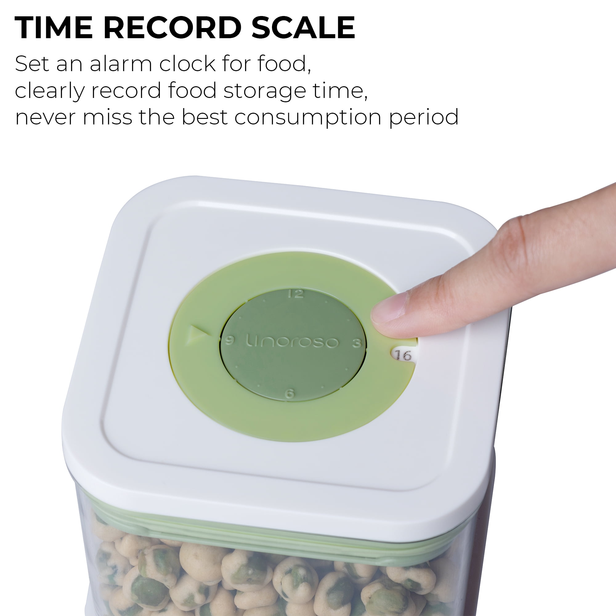 Linoroso 4 Pcs Set Airtight Kitchen Food Storage Container with Date Tracker, Tea&Coffee Canister for Grounds Coffee, Cereal, Beans, Flour, Sugar