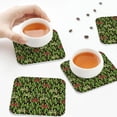 thumbnail image 7 of Disketp Green Cacti And Red Chili Funny Coasters,6 Pcs Leather Coasters with Holder, Perfect Housewarming Hostess Gifts,Protect Furniture from Water Marks Scratch and Damage,Square, 7 of 7