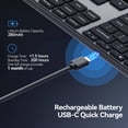 thumbnail image 4 of AUSDOM 2.4G Wireless Bluetooth Full Size Keyboard,Quiet Slim Multi-Device Rechargeable with Number Pad | Compatible with PC/Mac/Windows - Black, 4 of 8