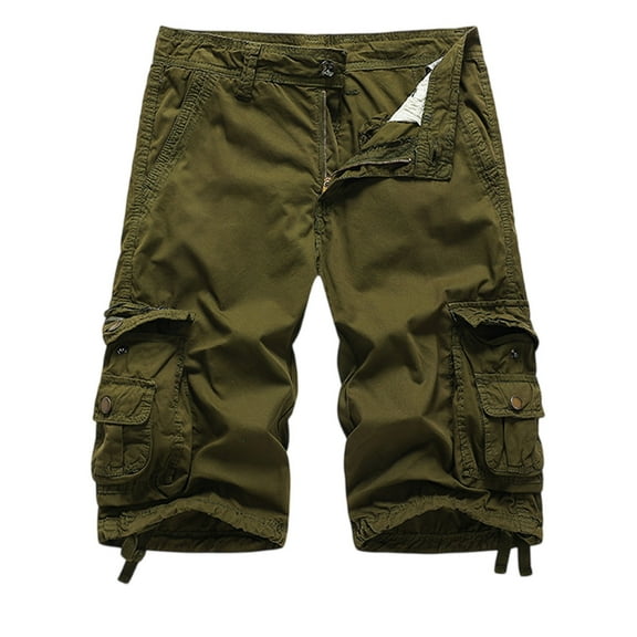 GrmtClth Cargo Shorts for Men Relaxed Fit Dungarees Water Resistant Extreme Motion Hiking Shorts Big and Tall Shorts with Multi Pockets Army Green M