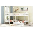 thumbnail image 6 of Twin L-Shaped Bunk Bed with Drawers - Gray, Solid Pine, Sturdy|Max Space & Versatility, 6 of 16