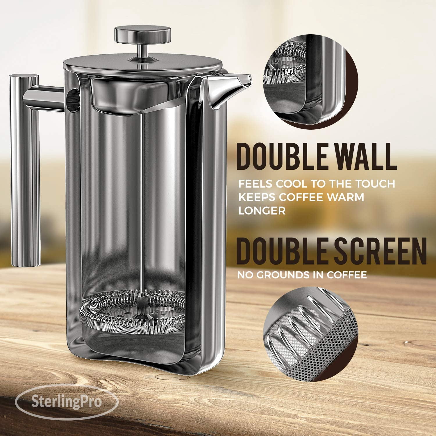 French Press Coffee Maker (1.5L 