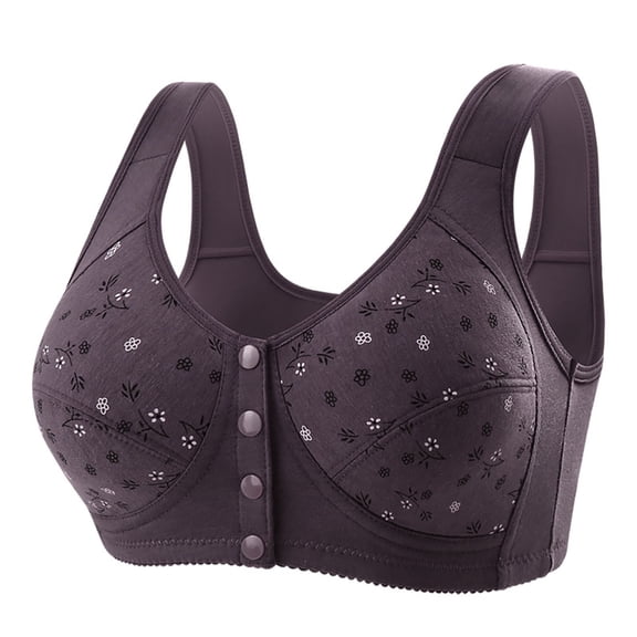 Wensltd Women's Plus Size Bras No Wire Front Closure Push Up Seamless Thin Cup Versatile Day Night Comfortable Fit Bras