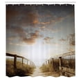 thumbnail image 2 of Ambesonne Beach Pathway Shower Curtain, Walkway Tranquil Dusk, 69"Wx75"L, Multicolor, 2 of 4