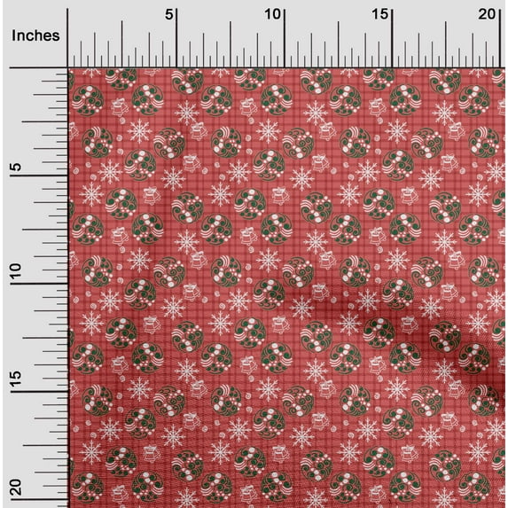 oneOone Cotton Silk Red Fabric Christmas Christmas Dress Material Fabric Print Fabric By The Yard 42 Inch Wide - M0