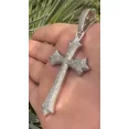 thumbnail image 4 of Cross Shape Pendant Men's White Moissanite Round Cut Ct 2.80 White Gold Plated 14k, 4 of 4