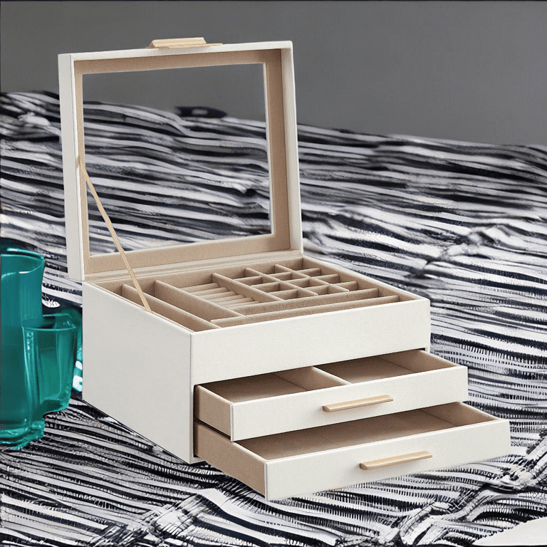 SONGMICS 3-Layer Jewelry Box, Earring & Bracelet Holder with