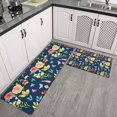 thumbnail image 2 of Pioneer Flower Floral Print Pattern Kitchen Rugs Sets Of 2,Anti Fatigue Kitchen Mat Rugs Non Slip Washable,Decorative Kitchen Floor Mats for Kitchen,Sink,Laundry,17"x30"+17"x47", 2 of 7