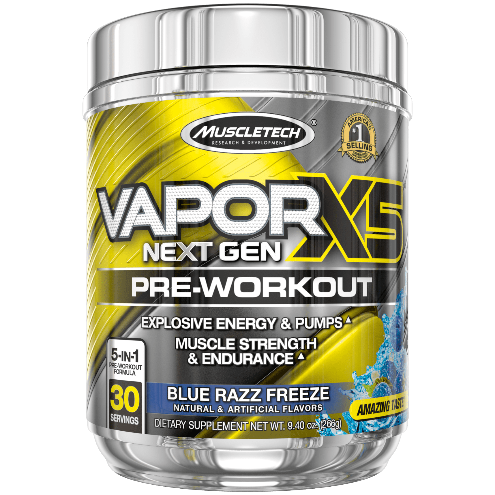 Vapor X5 Next Gen Pre Workout Powder Explosive Energy Supplement Blue Raspberry 30 Servings 9 6oz Walmart Com Walmart Com