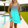 thumbnail image 3 of LTTVQM Dresses for Girls 2025 Casual Sleeveless Sundress Beach Gradient Tank Dresses Fashion Crew Neck Midi Dresses with Pockets Sky Blue 9-10, 3 of 7