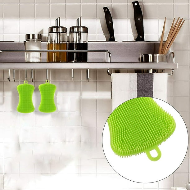Éponge à vaisselle multifonction en silicone, fournitures de cuisine,  brosse à livres ménagers, outils à vaisselle, éponge en mélamine -  AliExpress
