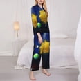 thumbnail image 3 of Disketp Solar System for Pajamas Set Long Sleeve Sleepwear Womens Button Down Nightwear Pj Sets-X-Large, 3 of 7