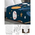 thumbnail image 6 of Sports Theme Twim XL Size Flat Sheet, Wrinkleproof & Fadeproof Cooling Flat Bed Sheet Only, Cartoon Soccer Baseball Basketball Star Blue Breathable Soft Bedding Top Sheets 66 x 102 Inches, 6 of 8