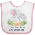 thumbnail image 3 of Inktastic I'll Never Forget That My Gigi Loves Me with Cute Elephants Boys or Girls Baby Bib, 3 of 4