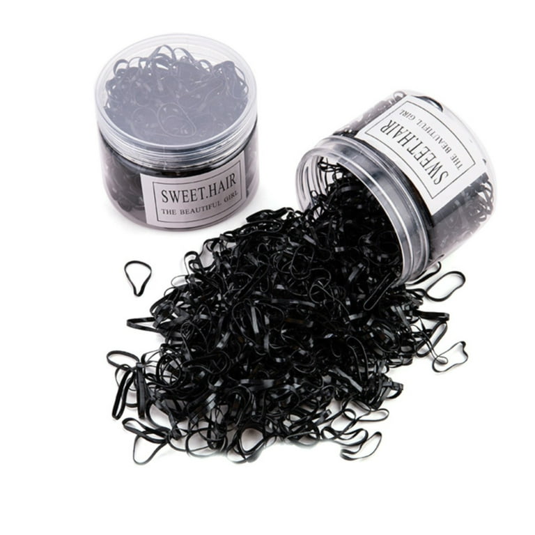 1000 Pcs Black Small Rubber Bands for Hair Black Mini Elastic Hair Bands  Soft [2mm in Width and 20mm in Length], Black Tiny Hair Rubber Bands Little