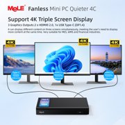 MeLE Intel N150 Mini PC Fanless Quieter4C 16GB 512GB USB-C Mini Desktop Computer