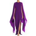 thumbnail image 2 of CHOK Robe de Soirée pour Femmes Formelle Maxi Cape Fendue Longue Robe Grande Taille Longueur au Sol Robe Maxi de Fête Élégante Chic (X-Grand Rouge), 2 of 5
