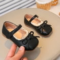 thumbnail image 2 of Viluyesy Girls' Dress Flats - Big Kids Spring Summer Leather Bow Shoes School Party Wedding Black Size 11, 2 of 10