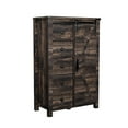 thumbnail image 7 of OKD Modern Farmhouse 5-Drawer Dresser with Barn Door, Adjustable Shelf Storage Cabinet for Bedroom Living Room, Dark Rustic Oak, 7 of 7