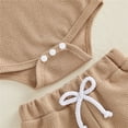 thumbnail image 6 of Mercatoo Newborn 0 3 6 12 18 Months Baby Boy Summer Clothes Solid Color 𝐑omper Short Sets Cute Casual Knit 2 Piece Infant Outfits, 6 of 7