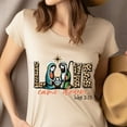 thumbnail image 4 of Graphic T-Shirt Love Came Down Luke 2:11 Bible Verse for Women, Natural, Size L, 4 of 6