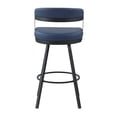 thumbnail image 5 of Pemberly Row Metal & Faux Leather Set of 2 Swivel Pub Height Chair in Blue, 5 of 8