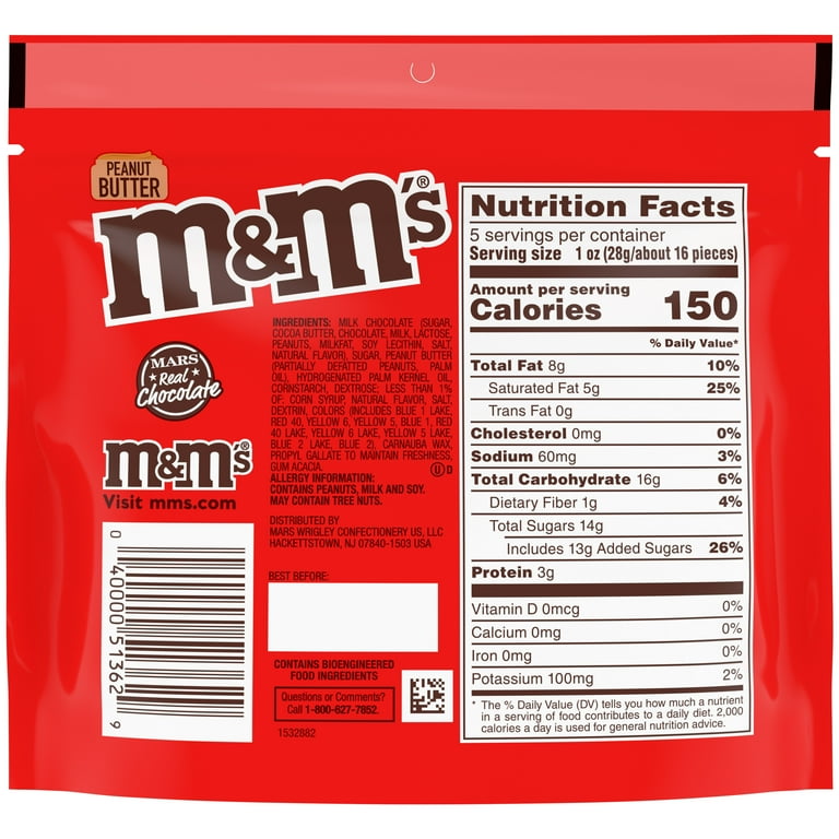 M&M's Chocolate Candies, Peanut Butter - 55.0 oz