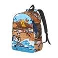 thumbnail image 2 of Xecao Animals on Noah's Ark Floating for Canvas College Laptop Backpack, Durable Rucksack Travel Notebook Bag School Backpack Book Bag for Men Women, 2 of 8