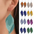 thumbnail image 2 of 1 Pair Piercing Exquisite Charming Drop Earrings Multi Layer Leaves Dangle Hook Earrings Fashion Jew----Green--Product code 77236 Green, 2 of 5