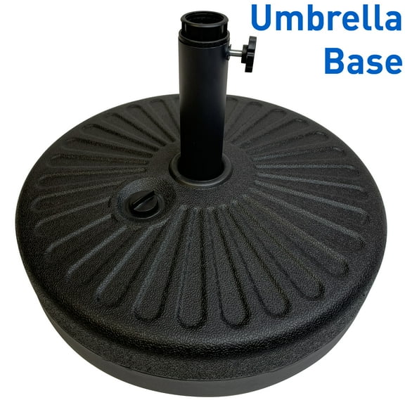 EasyGo Round Umbrella Base Weight  Black Finish 50 Pound Water or Sand Weighted Plastic Universal Stand