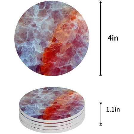 

FMSHPON Marble Set of 4 Round Coaster for Drinks Absorbent Ceramic Stone Coasters Cup Mat with Cork Base for Home Kitchen Room Coffee Table Bar Decor