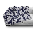 thumbnail image 3 of Navy and White Soft Flannel Fleece Throw Blanket, Botanical Arrangement with Poppies in White Simple Feminine Corsage, Cozy Plush for Indoor and Outdoor Use, 60" x 80", Navy Blue White, by Ambesonne, 3 of 6