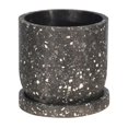 thumbnail image 1 of Benzara BM205184 Mosaïque Ronde Texturée Planteur de Ciment avec Soucoupe & 44; Noir - Grand, 1 of 1