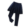thumbnail image 2 of GBSYEWXS Toddler Teen Girls Trousers Culotte Elastic Waist Solid Color Trendy Daily Wear Navy Pants Size 18 Months--24 Months, 2 of 5