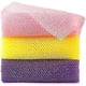 thumbnail image 1 of African Bath Sponge 3-Pack, Exfoliating Body Scrubber for Shower with Long Handle (Pink, Yellow, Purple), 1 of 5
