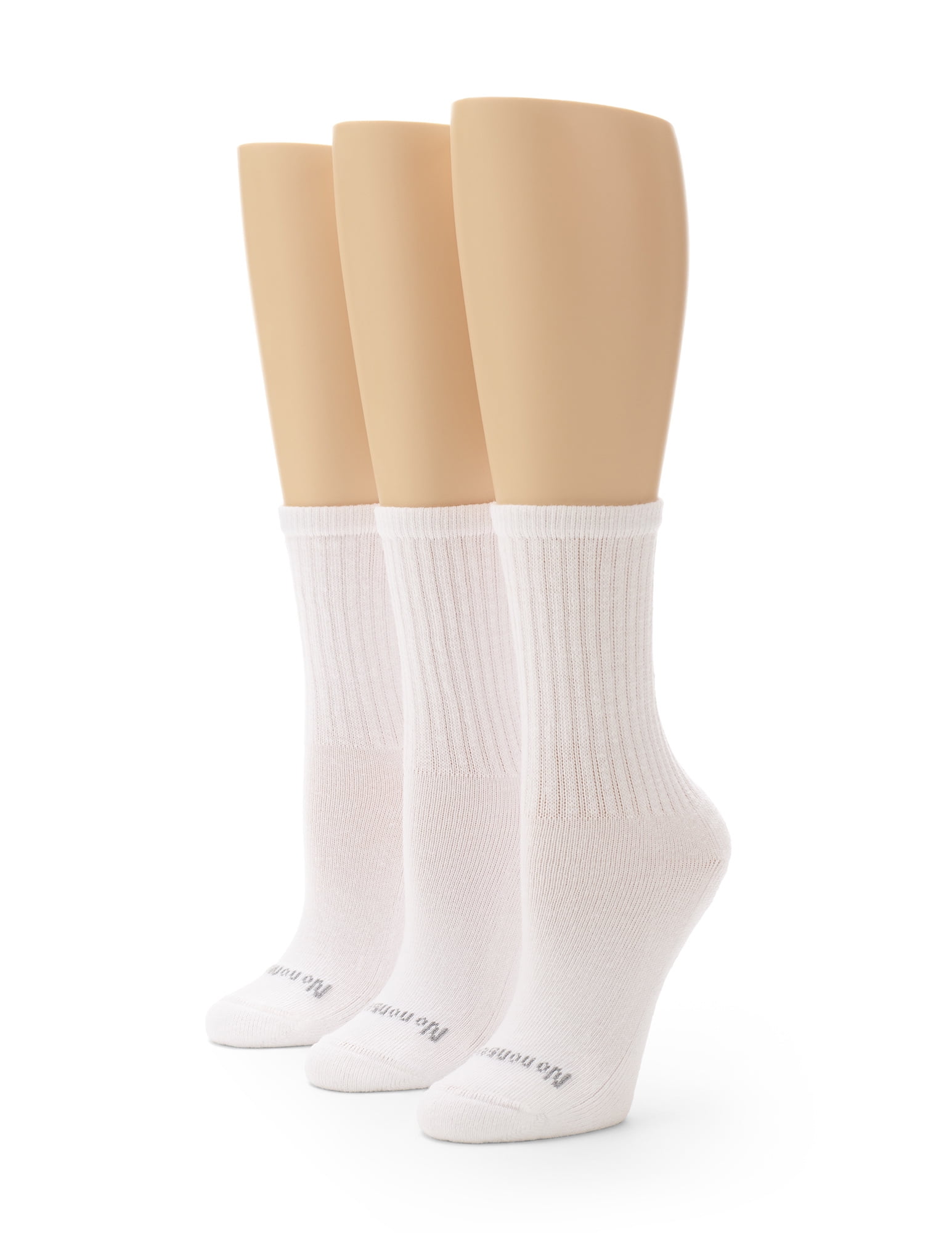 No Nonsense Women's Cotton Basic Cuff Sock 3 Pair Pack White One Size