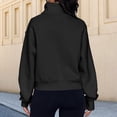 thumbnail image 5 of Sudadera Ropa de otoño con cuello alto y media cremallera para mujer, traje diario de color sólido (negro L) Kuymtek Negro T L para Mujer, 5 of 5