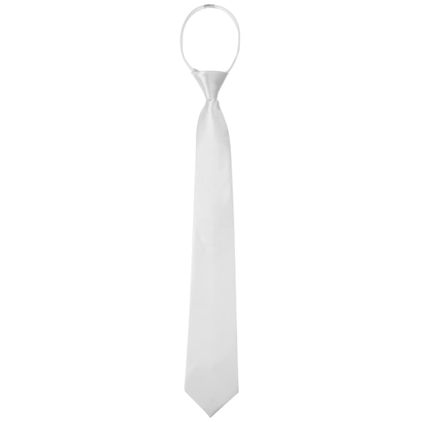 Corbatas de cremallera preatadas INSPIRE CHIC para el Día del Padre, corbatas de hombre de color sólido, formales y casuales, con brillo de satén, blancas