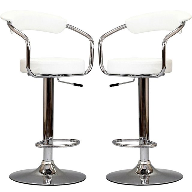 Hawthorne Collection Tabouret de Bar Pivotant Réglable en Blanc (Lot de 2)