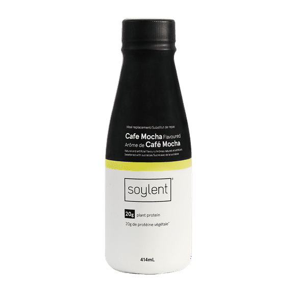 Soylent Plant Based Meal Replacement Shake with Caffeine and l-Theanine, Cafe Mocha – Contains 20g Complete Vegan Protein, Ready-to-Drink – 414 ml, 12 Pack