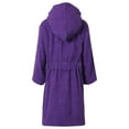 thumbnail image 2 of Girls Hooded Purple Towel Bathrobe, 2 of 3