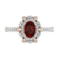 thumbnail image 3 of 1 1/4 Carat Oval Shape Ruby and Round Diamond Engagement Ring in 10K Rose Gold (Ring Size 8), 3 of 7